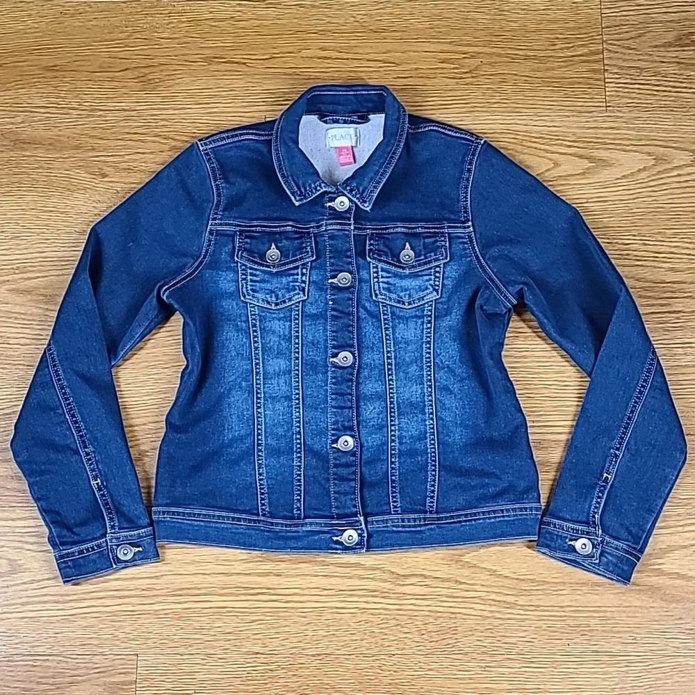 PLACE 14, XL, TG GIRLS 2020 BUTTON DENIM STRECH 2 POCKET LIKE NEW TRUCKER JACKET